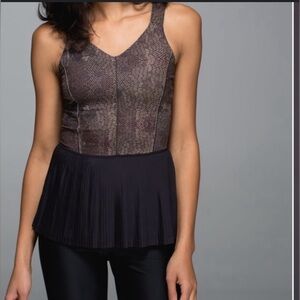 lululemom city tank golden goddess cashew peplum top women size 4